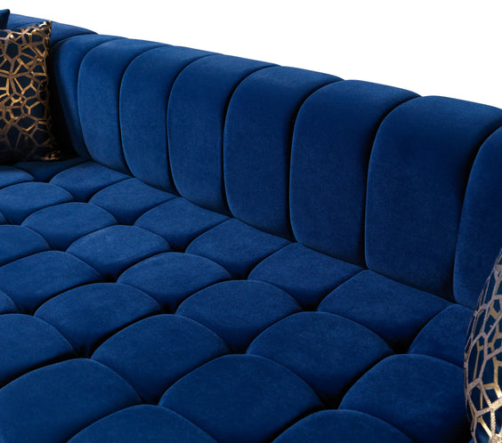 Ariana Blue Velvet Double Chaise 138