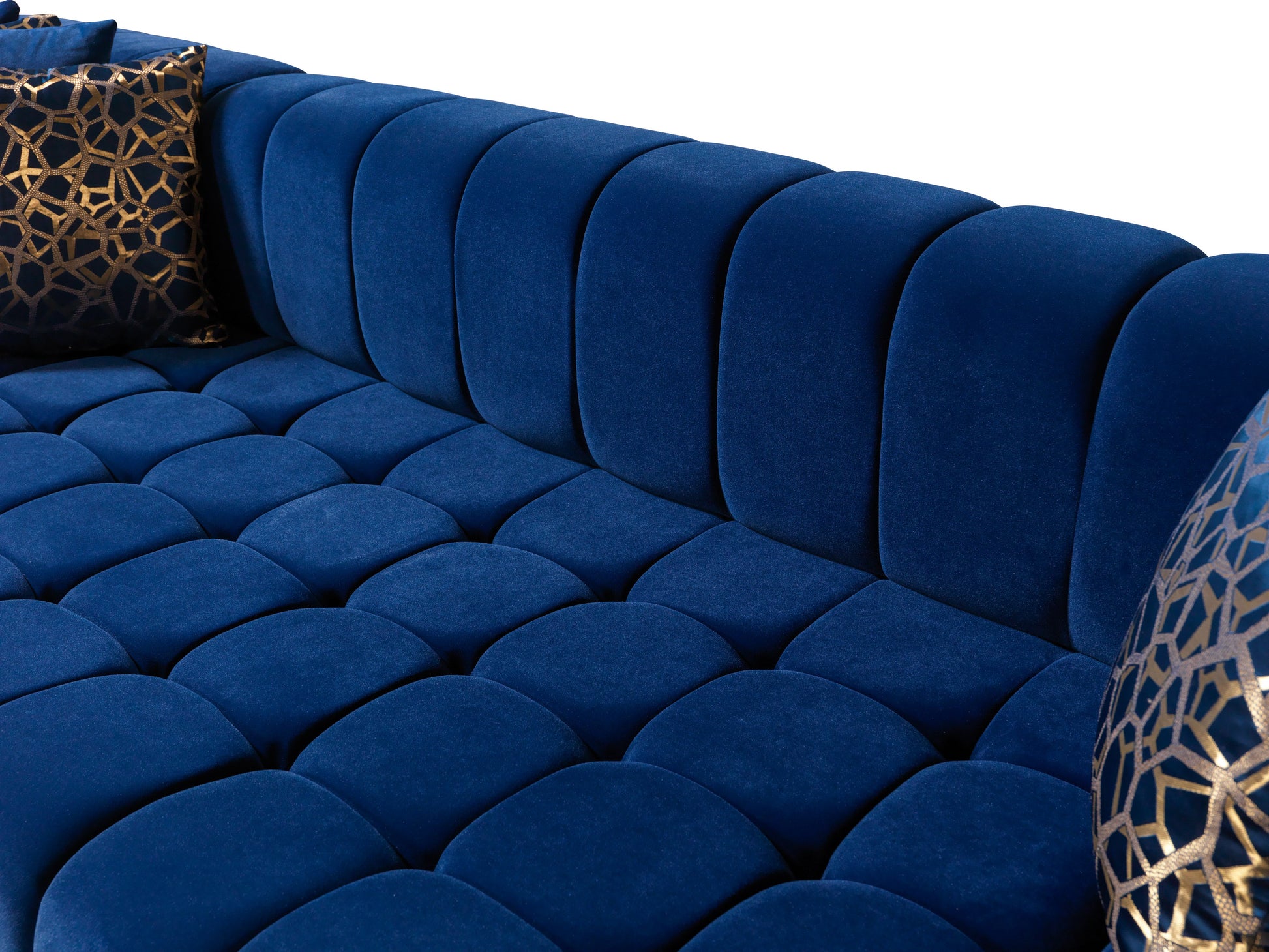 Ariana Blue Velvet Double Chaise 138" Sectional