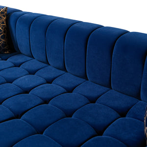 Ariana Blue Velvet Double Chaise 138