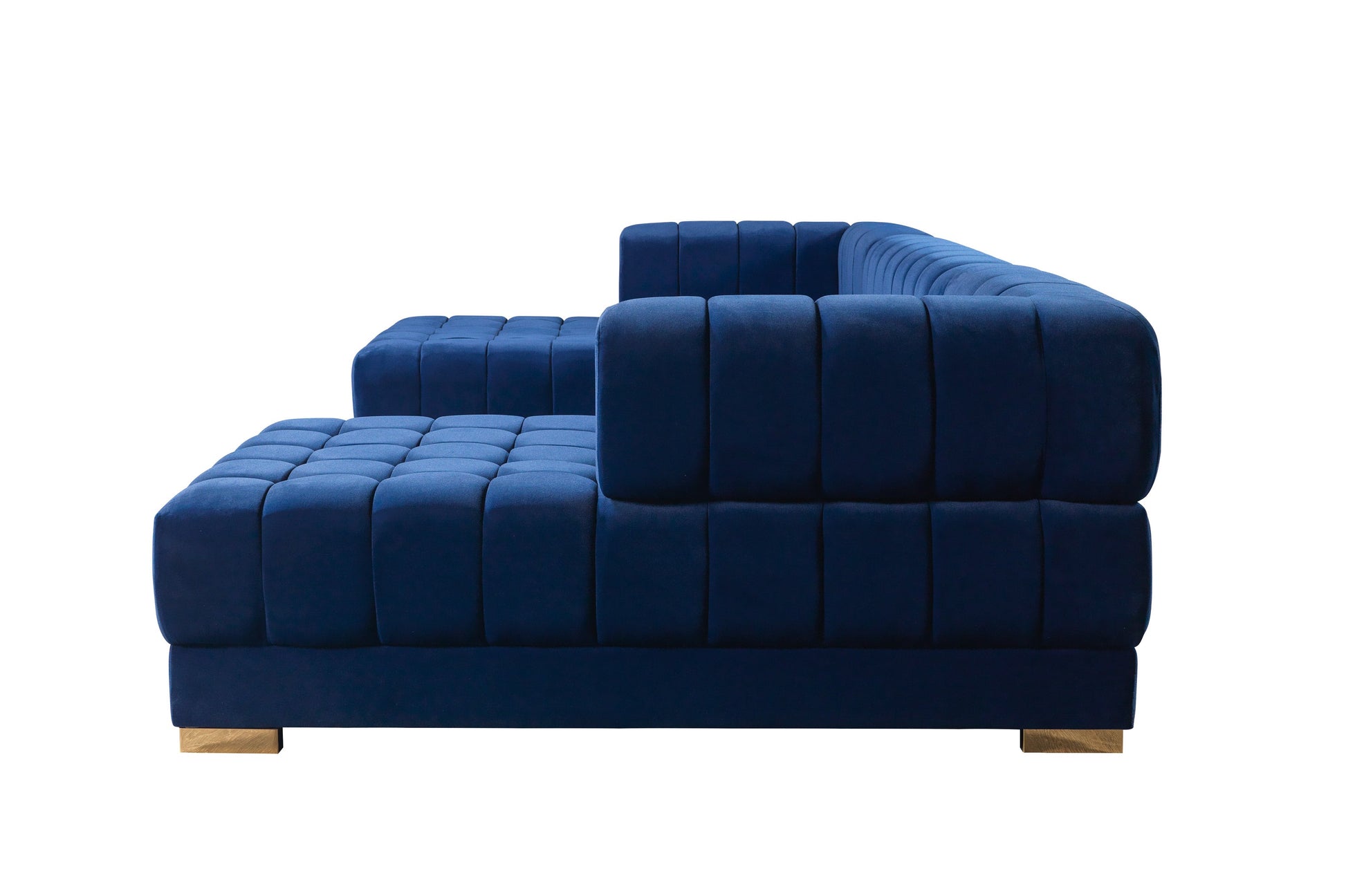 Ariana Blue Velvet Double Chaise 138" Sectional