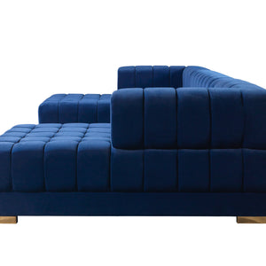 Ariana Blue Velvet Double Chaise 138