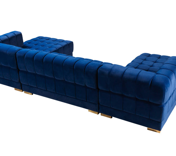Ariana Blue Velvet Double Chaise 138