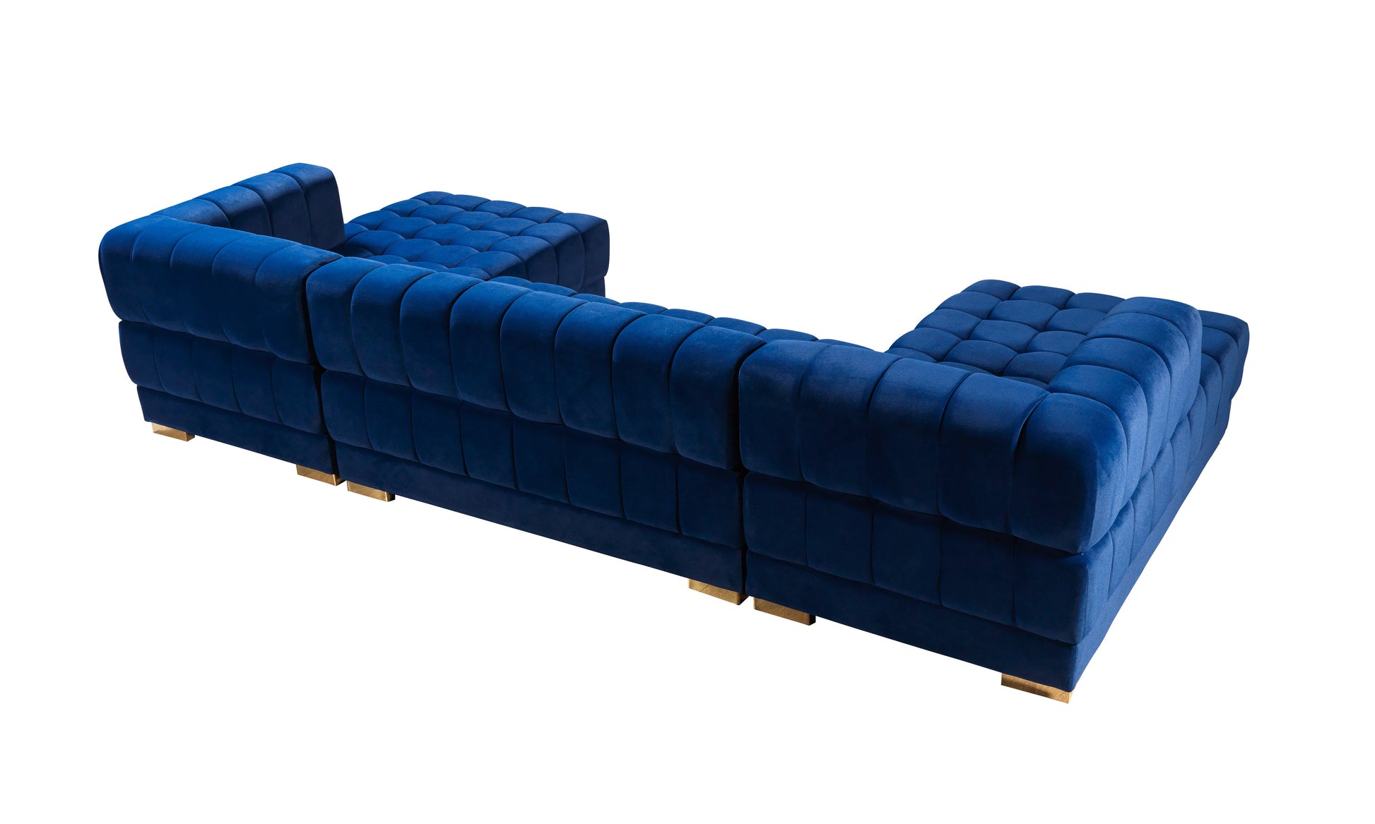 Ariana Blue Velvet Double Chaise 138" Sectional