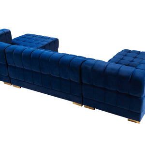 Ariana Blue Velvet Double Chaise 138