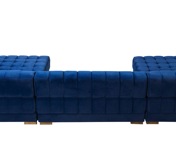 Ariana Blue Velvet Double Chaise 138