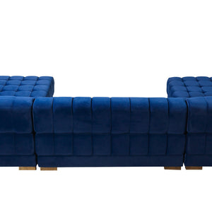 Ariana Blue Velvet Double Chaise 138