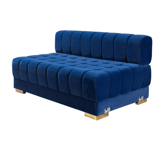 Ariana Blue Velvet Double Chaise 138