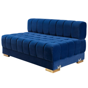 Ariana Blue Velvet Double Chaise 138