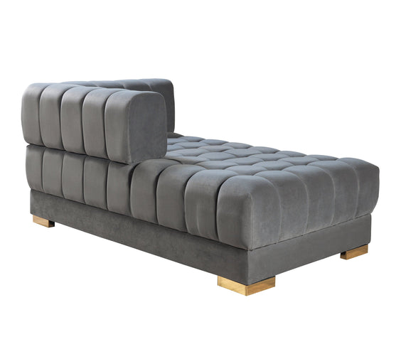 Ariana Gray Velvet Double Chaise 138
