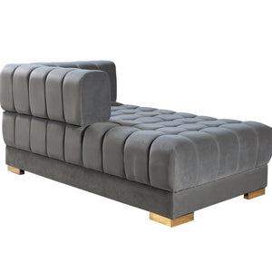 Ariana Gray Velvet Double Chaise 138