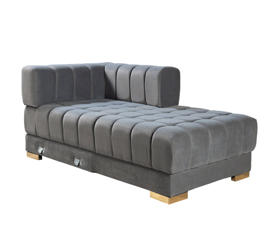 Ariana Gray Velvet Double Chaise 138