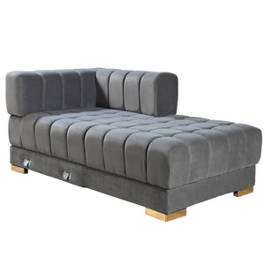 Ariana Gray Velvet Double Chaise 138