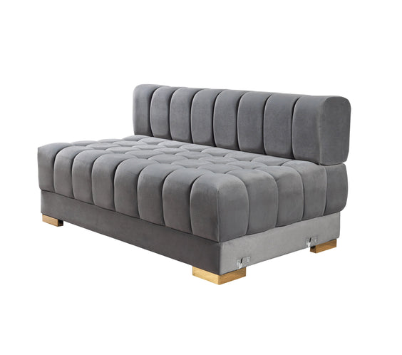 Ariana Gray Velvet Double Chaise 138