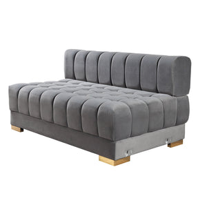 Ariana Gray Velvet Double Chaise 138