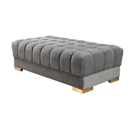 Ariana Gray Velvet Double Chaise 138