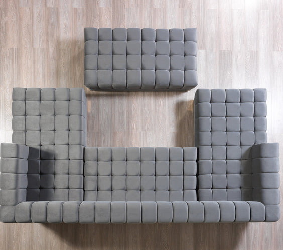 Ariana Gray Velvet Double Chaise 138