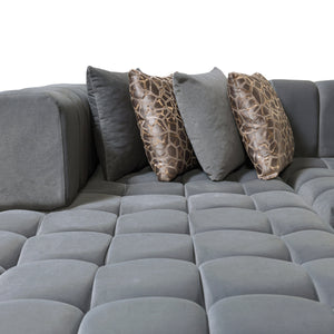 Ariana Gray Velvet Double Chaise 138