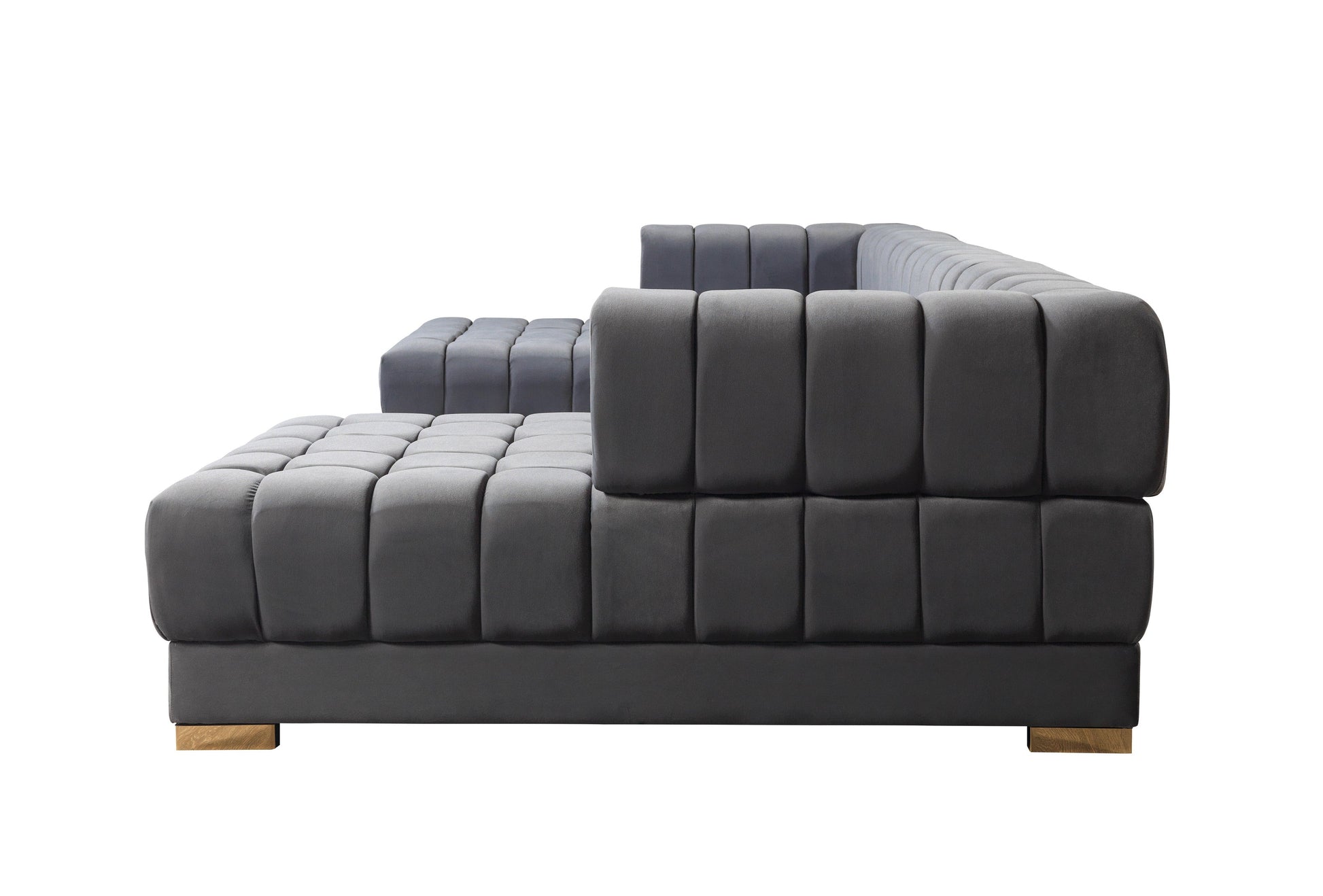 Ariana Gray Velvet Double Chaise 138" Sectional