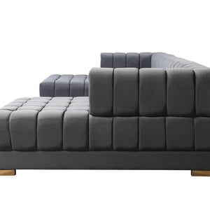 Ariana Gray Velvet Double Chaise 138