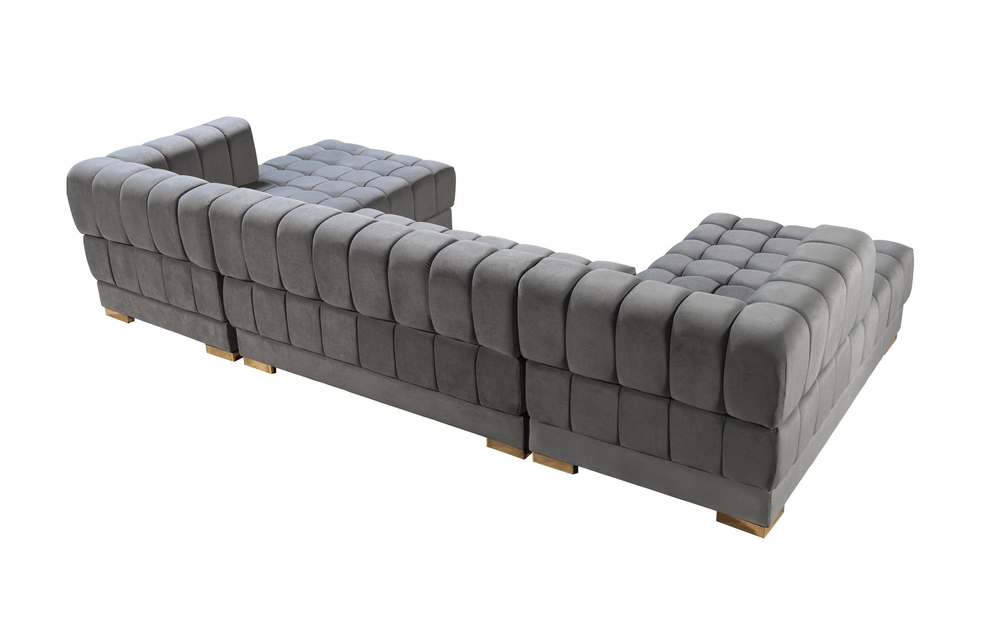 Ariana Gray Velvet Double Chaise 138" Sectional