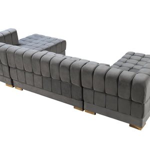 Ariana Gray Velvet Double Chaise 138