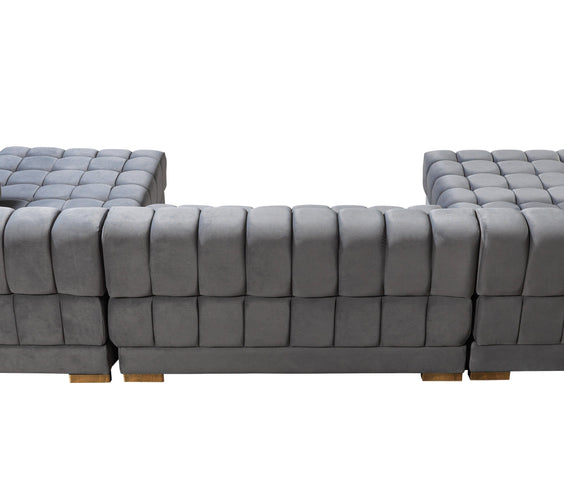 Ariana Gray Velvet Double Chaise 138