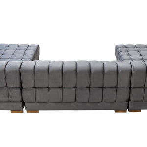 Ariana Gray Velvet Double Chaise 138