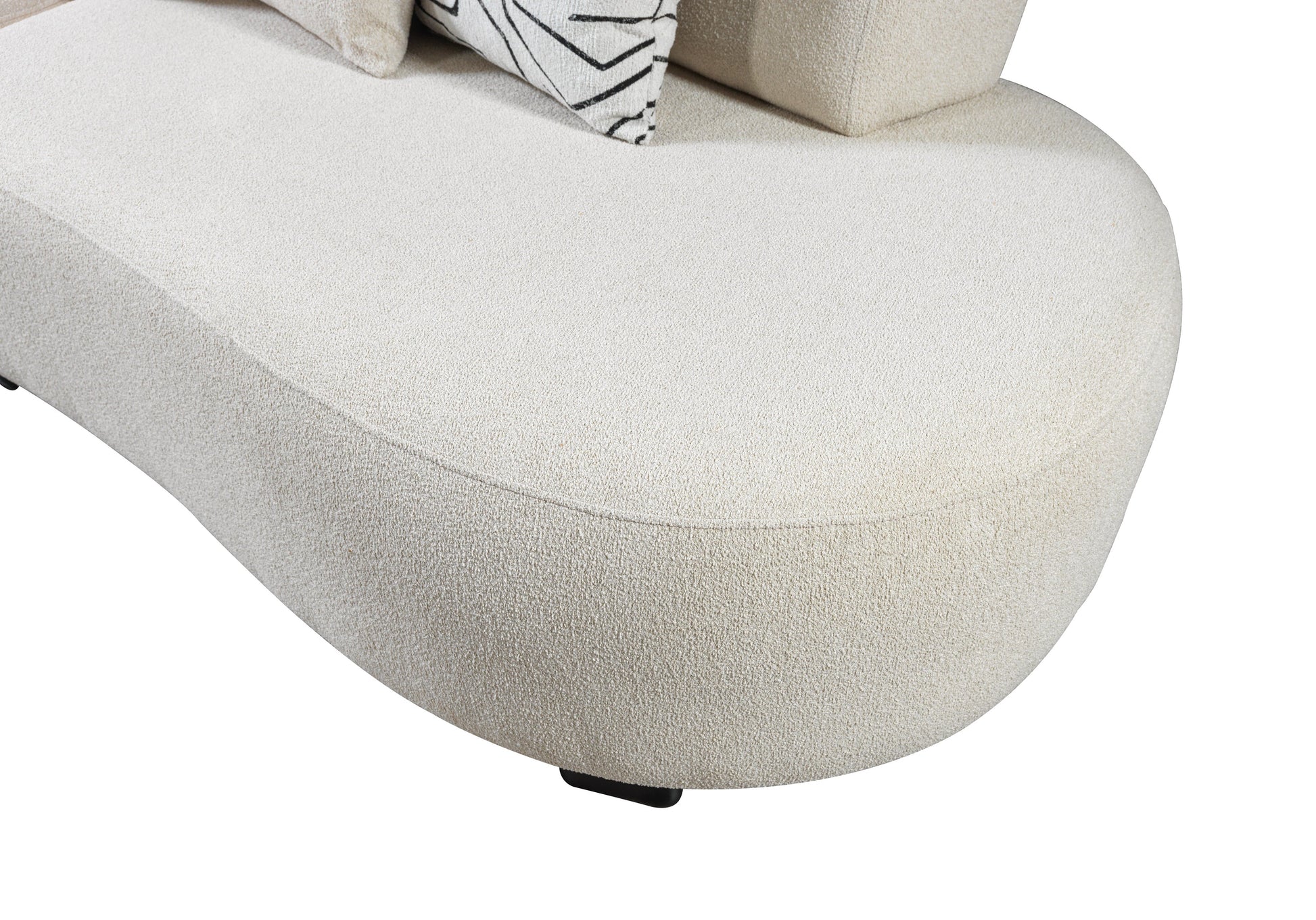 Olivia Ivory Boucle 2-Piece Curved 118" Sectional