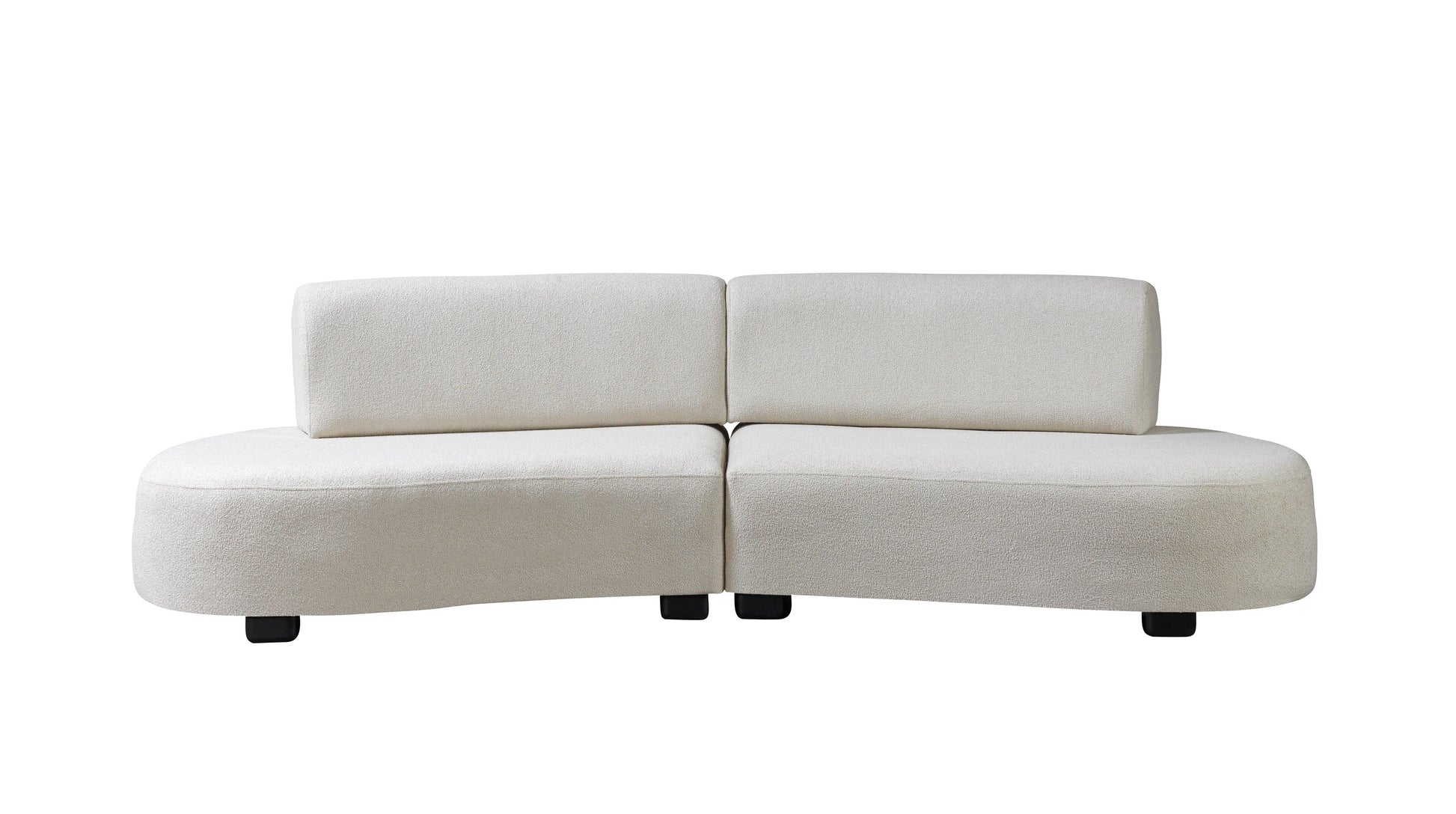 Olivia Ivory Boucle 2-Piece Curved 118" Sectional