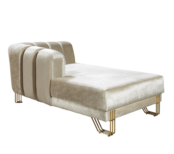 Santana Ivory Velvet Double Chaise 138
