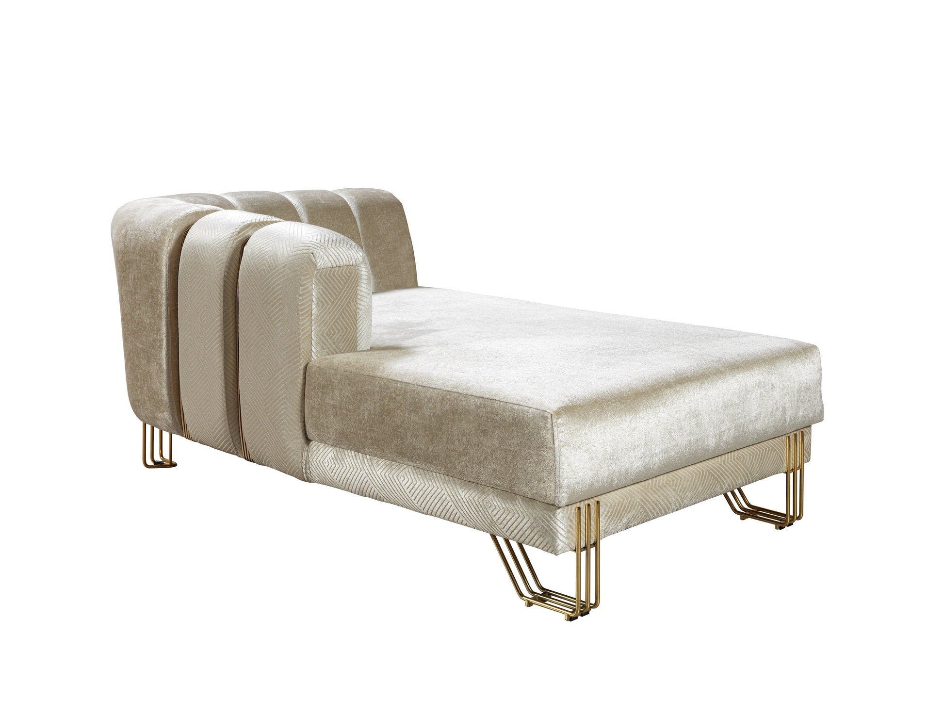 Santana Ivory Velvet Double Chaise 138" Sectional