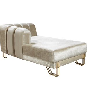 Santana Ivory Velvet Double Chaise 138