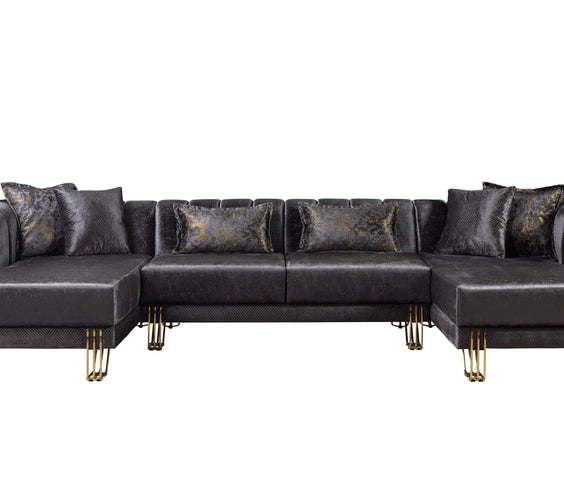 Santana Smoke Velvet Double Chaise 138