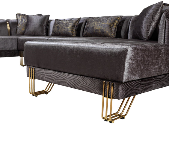 Santana Smoke Velvet Double Chaise 138