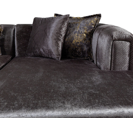 Santana Smoke Velvet Double Chaise 138