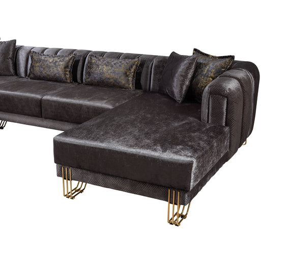 Santana Smoke Velvet Double Chaise 138