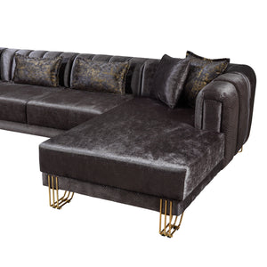 Santana Smoke Velvet Double Chaise 138