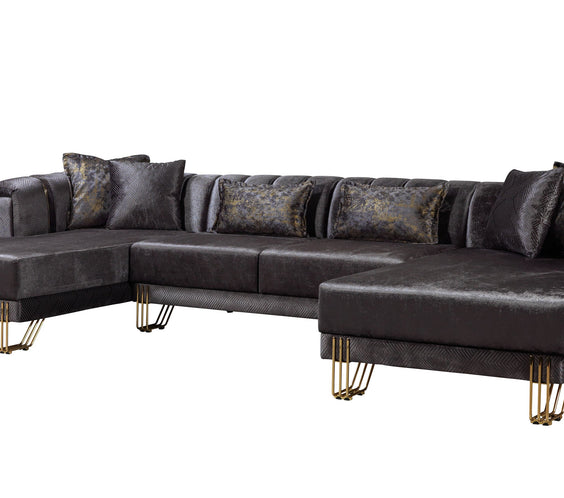 Santana Smoke Velvet Double Chaise 138