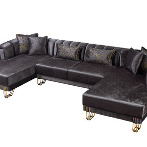 Santana Smoke Velvet Double Chaise 138