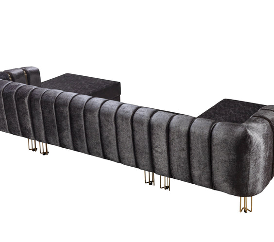 Santana Smoke Velvet Double Chaise 138