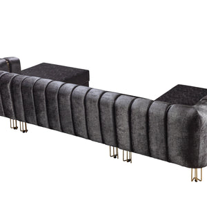 Santana Smoke Velvet Double Chaise 138