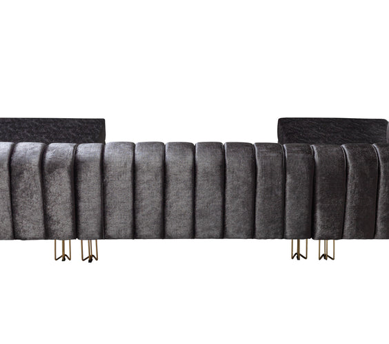 Santana Smoke Velvet Double Chaise 138