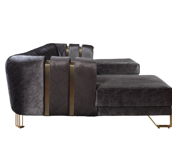 Santana Smoke Velvet Double Chaise 138
