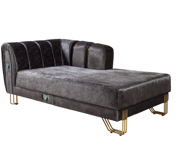 Santana Smoke Velvet Double Chaise 138