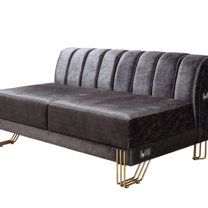 Santana Smoke Velvet Double Chaise 138