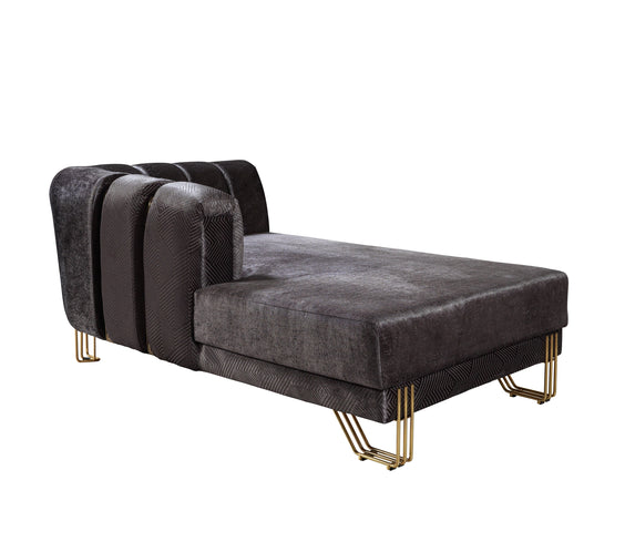 Santana Smoke Velvet Double Chaise 138