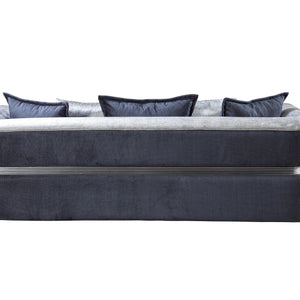 Leina Silver-Gray  Velvet Sofa  & Loveseat