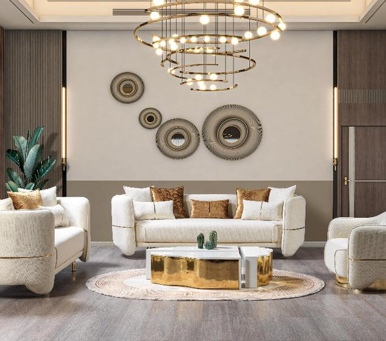 Helena Ivory Velvet Sofa 94