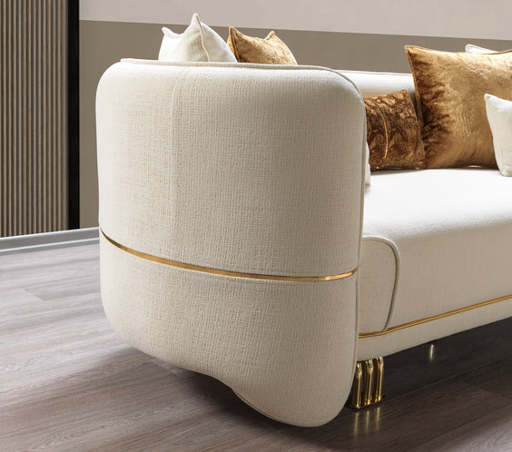 Helena Ivory Velvet Sofa 94