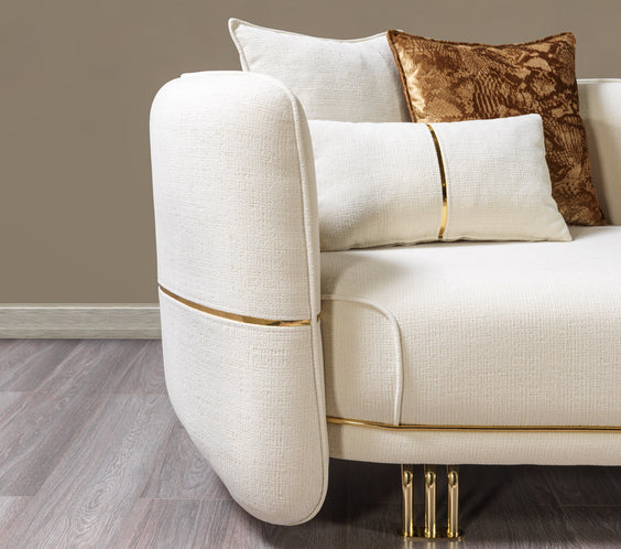 Helena Ivory Velvet Sofa 94